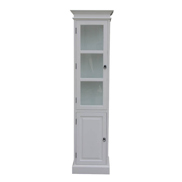 slim white tall cabinet